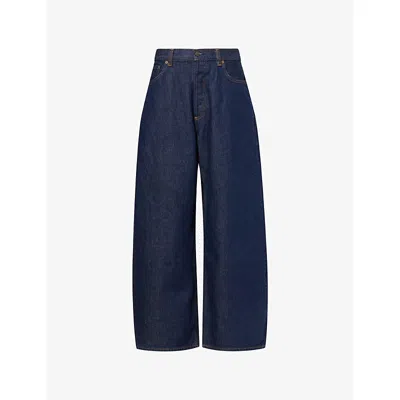 Agolde Rounded Baggy Regenerative Cotton Mid-rise Wide-leg Jeans In Blue