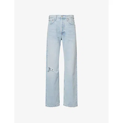 AGOLDE WOMENS SEGMENT (PALE IND) KELLY JEAN STRAIGHT-LEG DENIM JEANS