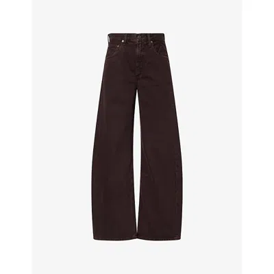 Agolde Womens  Wide-leg Curve Denim Jeans In Brown