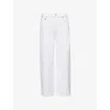Agolde Harper Crop Mid-rise Wide-leg Jeans In Sour Crm (flat Wht)