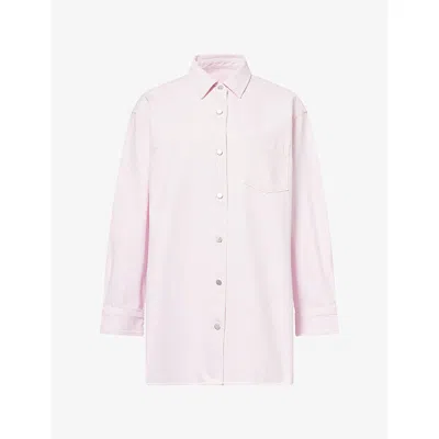 Agolde Womens Stone Wash Powder Pink  X Maria Mcmanus A-line Denim Shirt