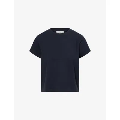 Agolde Womens Storm (dk Navy) Adine Cotton T-shirt In Blue