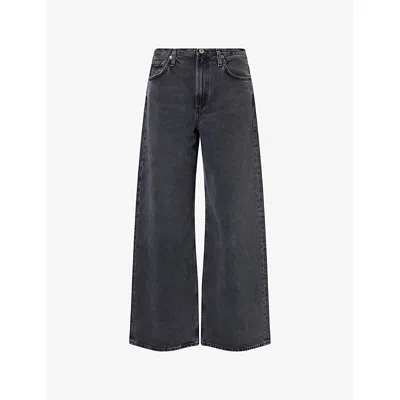 Agolde Womens Symbolic (md Wsh Blk) Keira Wide-leg Denim Jeans