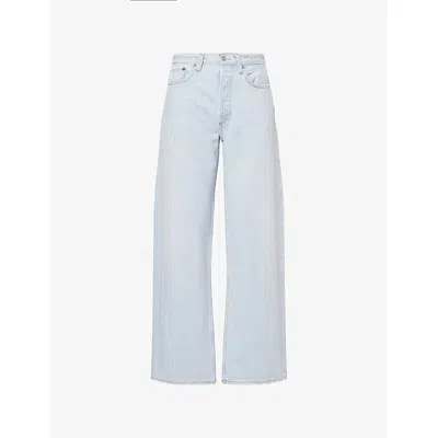 Agolde Womens Tangent (lt Pale Ind) Arc 32' Wide-leg Denim Jeans In Blue