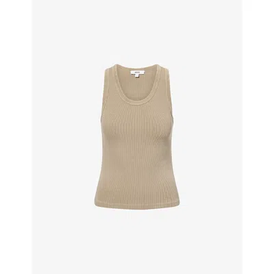 Agolde Womens Trail (khaki Tan) Poppy Cotton-jersey Tank Top In Brown
