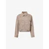Agolde Elasticated-hem Denim Jacket In Brown