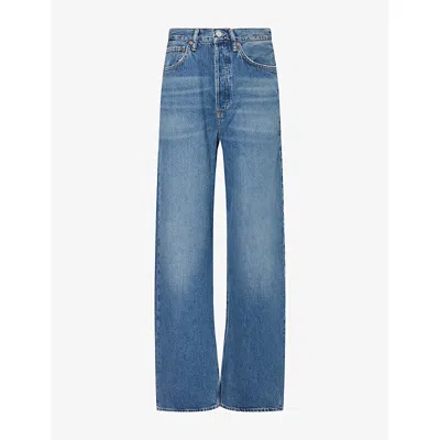 Agolde Womens Vintage Loose Straight-leg Denim Jeans Curb (md Worn Ind) In Blue