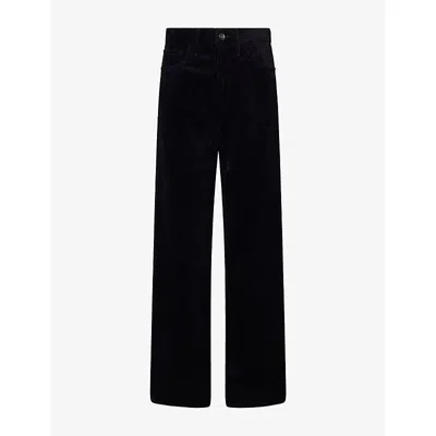 Agolde Womens Vintage Straight-leg Cotton-corduroy Trousers Obscura (dk Navy) In Black