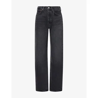 Agolde Womens Vintage Straight-leg Denim Jeans Translation (dk Blk) In Black