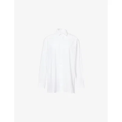 Agolde Womens White  X Maria Mcmanus A-line Cotton-poplin Shirt