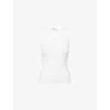 Agolde Womens White Poppy Ribbed Stretch-woven Top In White