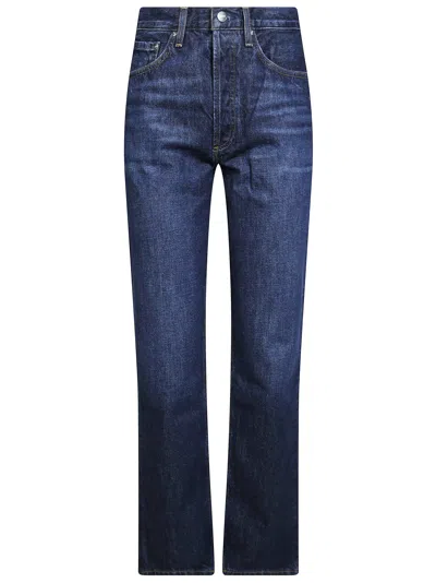 Agolde Wool High-rise Vintage Straight Jeans In Blue