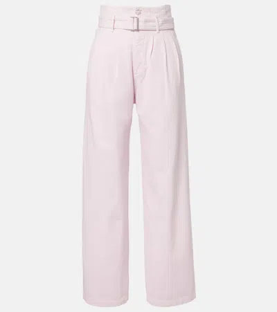 Agolde Belted Wide-leg Jeans In Pink