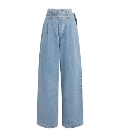 Agolde X Maria Mcmanus Corset Wide-leg Jeans In Blue