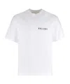 Agolde Short Sleeve Mock Neck In Gallery Print In White