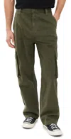 Agolde Cotton Cargo Trousers In Olive (army Green)