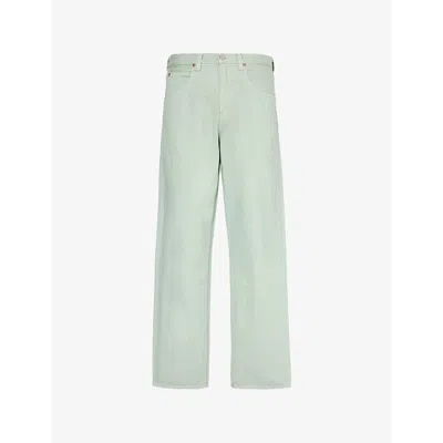 Agolde Mens Ago X Rsvp Fusion Brand-patch Straight-leg Denim Jeans Mint
