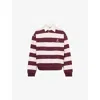 Agolde Mens Pink And Burgundy  X Rsvp Gallery Stripe-print Long-sleeve Cotton Rugby Shirt