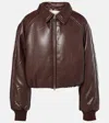 Agolde X Shoreditch Ski Club Tate Faux Leather Bomber Jacket In Braun