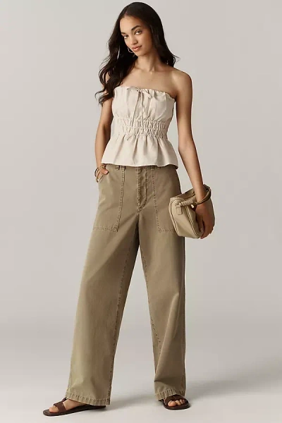 Agolde Yuna High-rise Wide-leg Utility Pants In Green