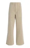 Agolde Yuna Twill Utility Pants In Ivory
