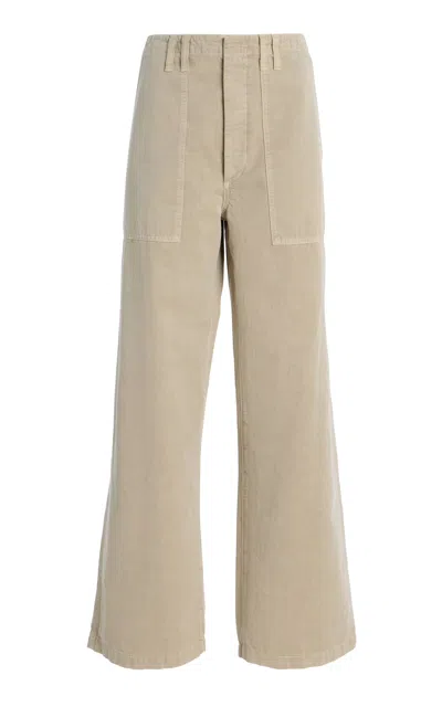 Agolde Yuna Twill Utility Pants In Ivory