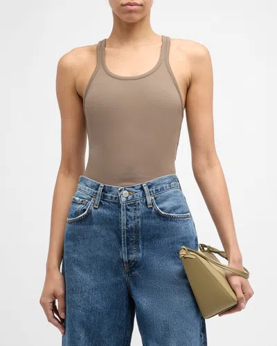 Agolde Zane Scoop-neck Tank Top In Gray