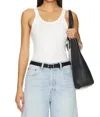 Agolde Poppy Ribbed Stretch Organic Cotton And Tencel-blend Jersey Tank In White