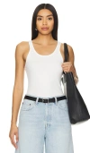 Agolde White Stretch Modal Blend Zane Tank Top In White