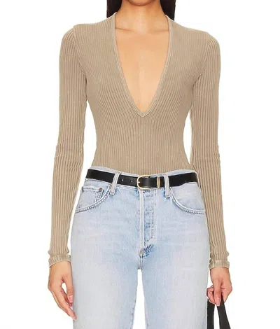 Agolde Zena Bodysuit In Beige