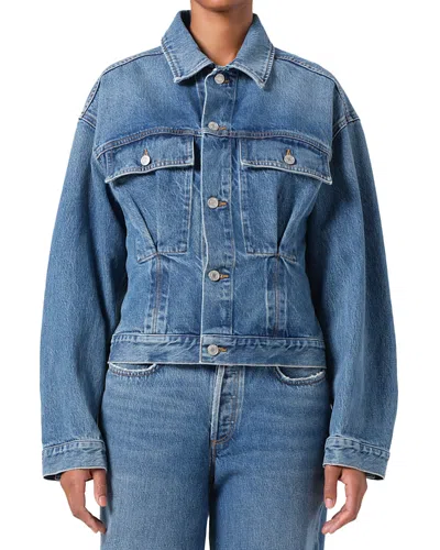 Agolde Zyla Cinch Denim Jacket In Medium Wash