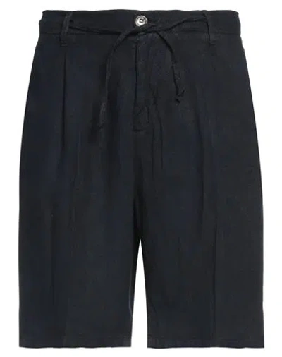 Ago.ra.lo Ago. Ra. Lo. Man Shorts & Bermuda Shorts Midnight Blue Size 42 Linen