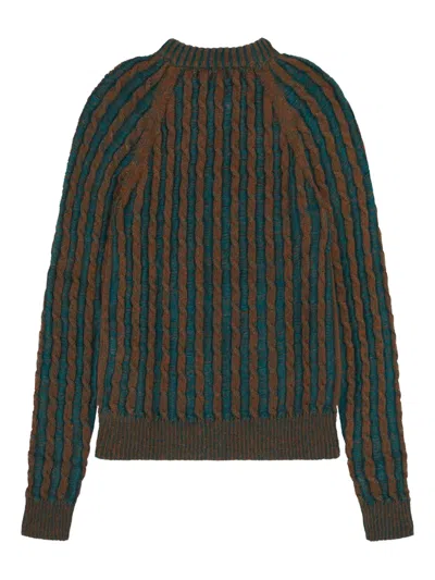 Agr Cable-knit Mock-neck Sweater In Multi
