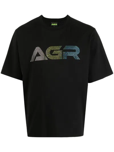 Agr Logo-print Short-sleeve T-shirt In Black