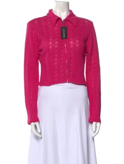 Pre-owned Agr Long Sleeve Crop Top W/ Tags In Pink