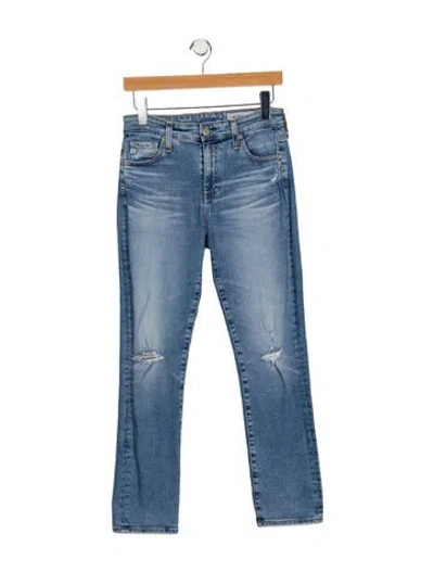 Pre-owned Agr Mid-rise Straight Leg Jeans In Blue