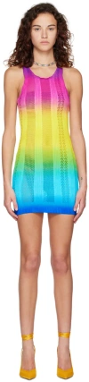Agr Multicolour Ombré Knitted Mini Dress In Multi