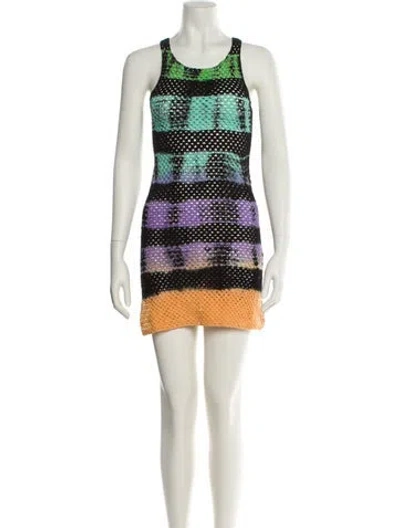 Pre-owned Agr Printed Mini Dress In Multi