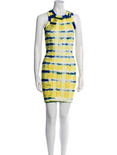 Pre-owned Agr Printed Mini Dress In Yellow