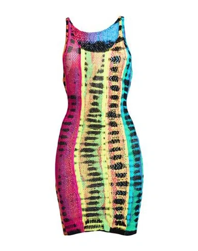 Agr Woman Mini Dress Yellow Size S Polyamide, Elastane