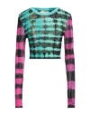 Agr Woman Sweater Turquoise Size M Polyamide, Elastane In Blue