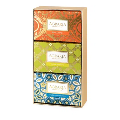Agraria Bitter Orange, Lemon Verbena, Mediterranean Jasmine Luxury Bath Bar Collection In White