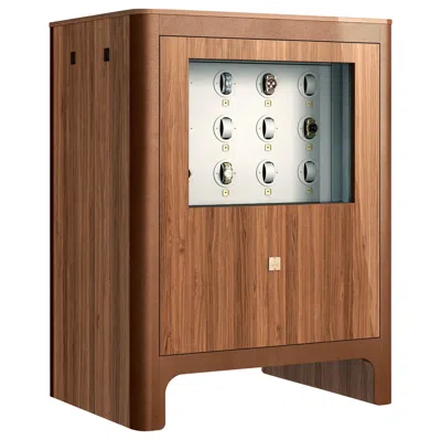 Pre-owned Agresti Al Centro Armored Chest In Polished Walnut In Brown