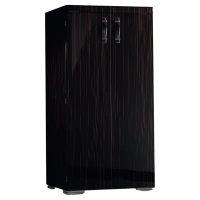 Pre-owned Agresti Bacco Bar Armoire In Shiny Ebony In Black