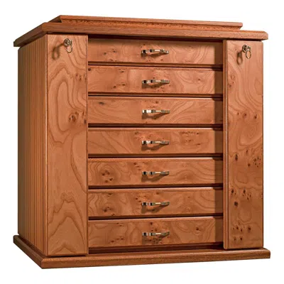 Pre-owned Agresti Bijoux Jewelry Chest In Briar And Mahogany In Brown