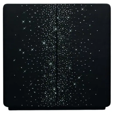 Pre-owned Agresti Contemporary Black Armored Jewel Safe Chest With Swarovski Crystals
