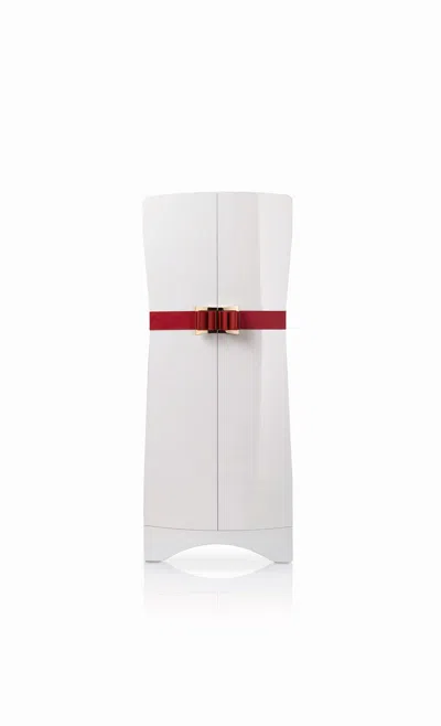 Pre-owned Agresti Contemporary Fiocco Armoire Safe In Shiny White Maple