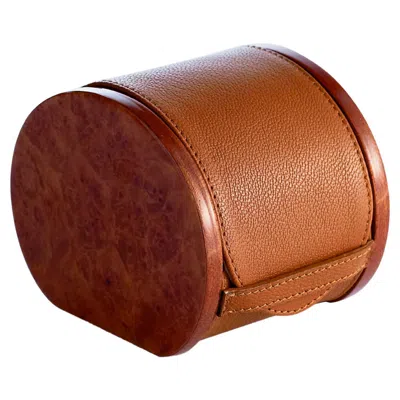 Pre-owned Agresti Cuscino Radica Brown Leather Watch Case
