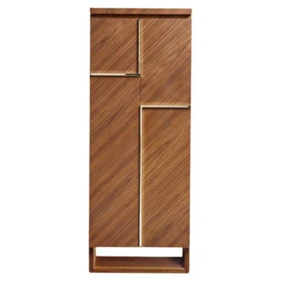 Pre-owned Agresti Gioia Noce Contemporary Armored Jewelry Armoire Safe In Canaletto Walnut In Brown