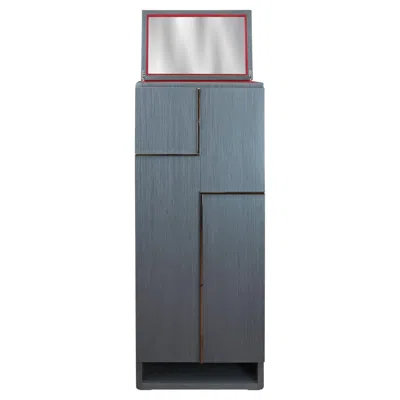 Pre-owned Agresti Gioia Rovere Contemporary Armored Jewelry Armoire Safe In Grey Oak In Gray